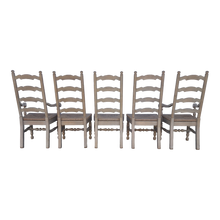 Load image into Gallery viewer, Whitewash Ladderback Dining Chairs By American Drew - Set Of 5