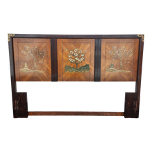 Load image into Gallery viewer, SOLD - Vintage Chinoiserie Painted Floral Bouquet Queen Sized Headboard By Bassett