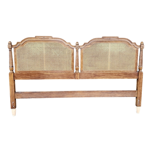 vintage Neoclassical woven cane king sized headboard at EclecticCollective.com - Main Product Photo