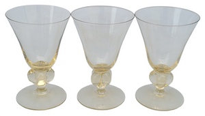 Vintage "Gulli" Wine Glasses in Gold by Siegfried Stahl for Skruff - a Trio
