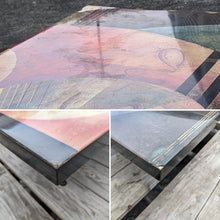 Load image into Gallery viewer, Vintage Postmodern Lacquered Coffee Table With Richard Hall Artwork Top