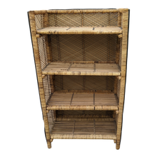 Load image into Gallery viewer, SOLD - Vintage Boho Chic Coastal Folding Woven Wicker Bookcase