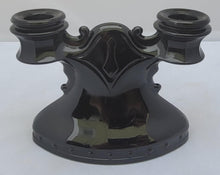 Load image into Gallery viewer, Vintage L.E. Smith Renaissance Revival Black Glass Candelabra
