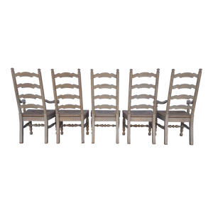 Whitewash Ladderback Dining Chairs By American Drew - Set Of 5