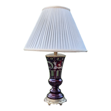 Load image into Gallery viewer, Vintage Frederick Cooper Cranberry Cut To Clear Glass Table Lamp