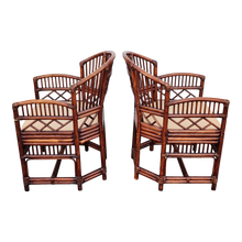 Load image into Gallery viewer, Vintage Bamboo And Woven Cane Armchairs In The Style Of Brighton Pavillion - A Pair