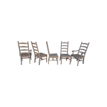 Load image into Gallery viewer, whitewash ladderback dining chairs by american drew - set of 5 - at EclecticCollective.com - Thumbnail