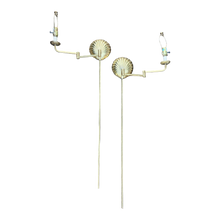 Load image into Gallery viewer, Vintage Clamshell Swing Arm Brass Electrified 2-way Wall Sconces By Stiffel - A Pair