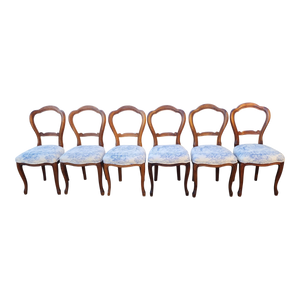 Antique Louis Philippe Style French Provincial Dining Chairs - Set Of 6