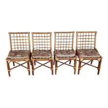 Load image into Gallery viewer, Vintage Coastal Bamboo Boho Chic 4 Person Dining Set By Wilshire