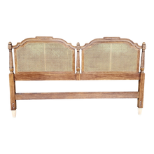 Load image into Gallery viewer, Vintage Neoclassical Woven Cane King Sized Headboard