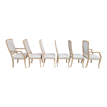 Load image into Gallery viewer, Vintage Italian Decapé Cerused Coastal Modern Faux Pencil Reed Rattan Transitional Dining Chairs - Set Of 6
