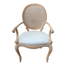 Load image into Gallery viewer, SOLD - Vintage Rope Knot Captain&#39;s Armchair With Woven Cane Back