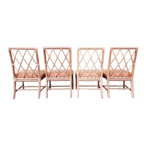 Vintage Mcguire Coastal Bamboo Dining Chairs For Reupholstery - Set Of 4