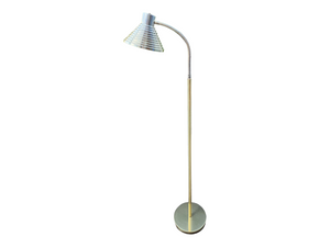 Vintage Gold And Silver Two Tone Space Age Graduated Shade Articulated Gooseneck Floor Lamp
