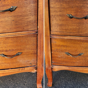 Vintage Tallboy Bow Front Dresser With French Legs