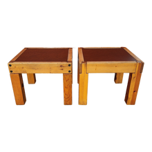 Load image into Gallery viewer, Vintage Rustic Mid-century Modern Side Tables In The Style Of Pierre Chapo - A Pair
