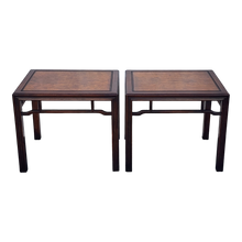 Load image into Gallery viewer, Vintage Chinoiserie Burlwood Topped Tai Ming By Drexel Side Tables - A Pair