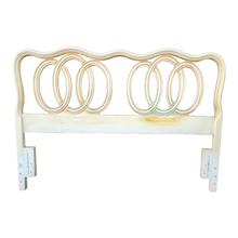 Load image into Gallery viewer, Vintage Off White Cream And Gold French Provincial Queen Sized Headboard With Bedframe