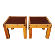 Load image into Gallery viewer, Vintage Rustic Mid-century Modern Side Tables In The Style Of Pierre Chapo - A Pair