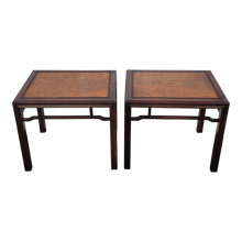 Load image into Gallery viewer, Vintage Chinoiserie Burlwood Topped Tai Ming By Drexel Side Tables - A Pair