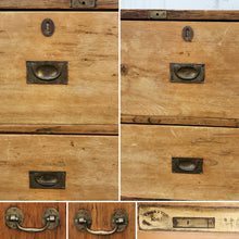 Load image into Gallery viewer, Antique Primitive Bun Footed Campaign Chest In Natural Finish