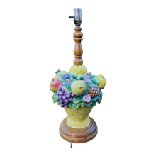 Load image into Gallery viewer, Vintage Majolica Style Ceramic Fruit Basket Table Lamp