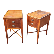 Load image into Gallery viewer, Vintage Federal Style Side Tables With X Base - a Pair