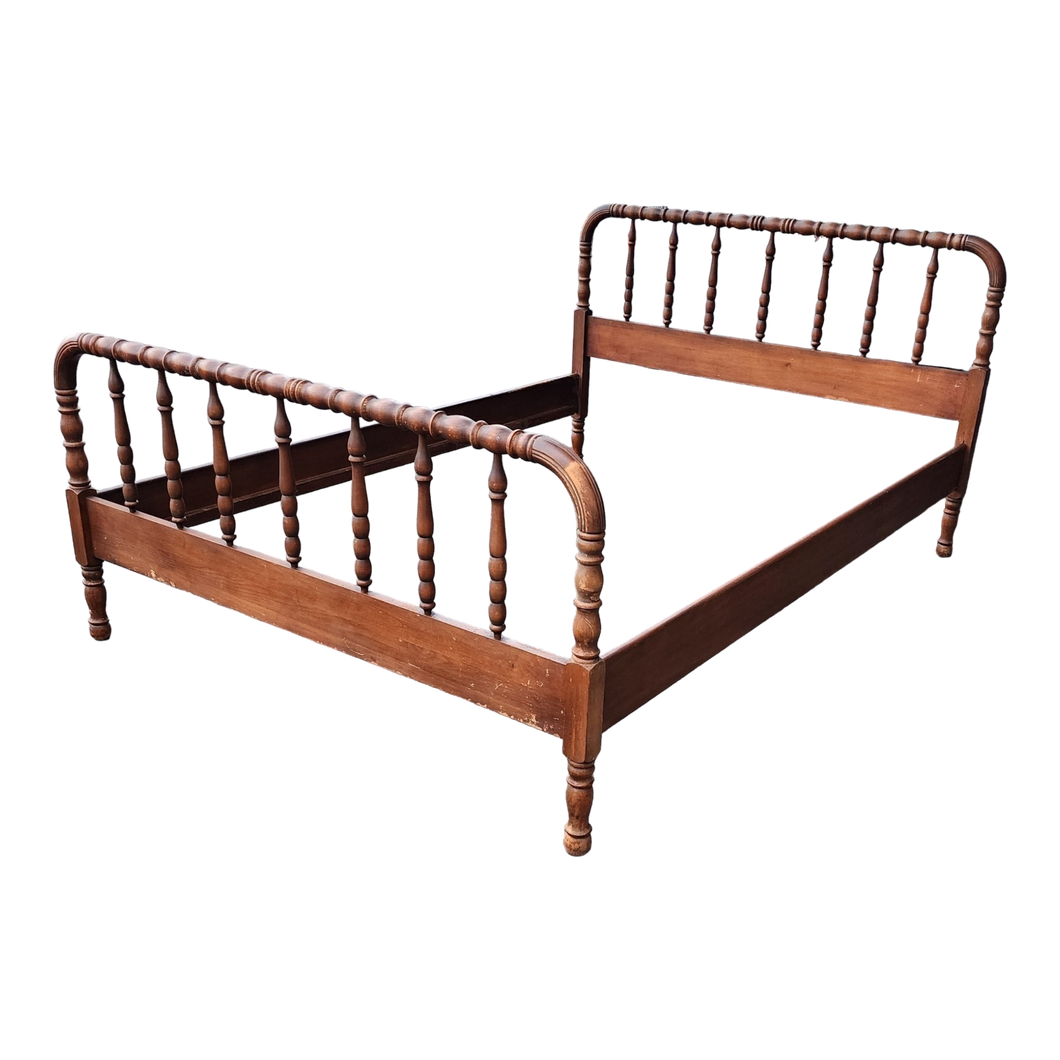 Vintage midcentury Full sized jenny lind bedframe at EclecticCollective.com - Main Product Photo