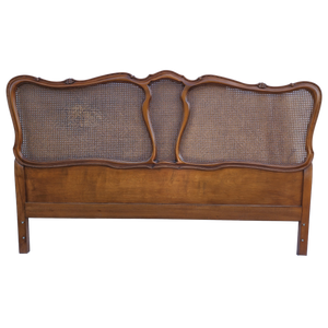 Vintage French Provincial Woven Cane California King Sized Headboard
