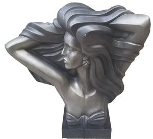 SOLD - Vintage 80s Does Deco Lady Bust Sculpture 