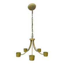 Load image into Gallery viewer, 1960s Vintage Yellow Mod 5-Arm Chandelier