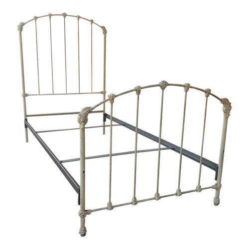 1990s Vintage Victorian Style Distressed Twin Bedframe