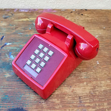 Load image into Gallery viewer, Vintage Burgundy Red Push Botton Desk Table Top Telephone Landline