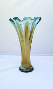 Yellow Blown Glass Vase