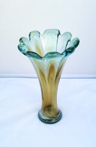 Yellow Blown Glass Vase