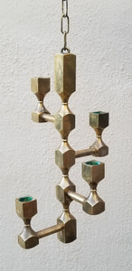 Lars Bergsten for Gussum Solid Brass Hanging Candelabra