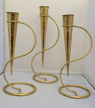 Load image into Gallery viewer, Mid-Century Modern Style Gold-Colored Vases - a Trio