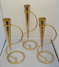 Load image into Gallery viewer, Mid-Century Modern Style Gold-Colored Vases - a Trio