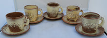 Load image into Gallery viewer, Vintage Frankoma &quot;Mayan Aztec Desert Gold&quot; Tea Cups - Service for 5