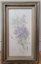 Load image into Gallery viewer, Vintage Purple Floral Botanical Motif Painting by San Francisco Artist Harriet Ross
