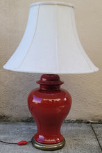 Load image into Gallery viewer, Vintage Oxblood Red Sang De Boeuf Porcelain Chinoiserie Ginger Jar Table Lamp