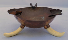 Load image into Gallery viewer, Vintage Copper and Bone Faux Tusk Ashtray