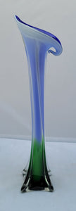 Vintage Jack in the Pulpit Vase in Cobalt Blue, Emerald Green, and White