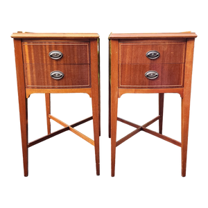 Vintage Federal Style Side Tables With X Base - a Pair