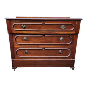 Antique Deep Brown 3 Drawer Lowboy Chest of Drawers