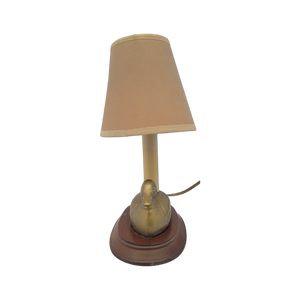 Vintage Late 20Th Century Petite Brass Mallard Duck Table Lamp