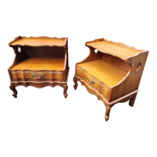 Load image into Gallery viewer, Vintage French Provincial 2-Tier Nightstands - a Pair