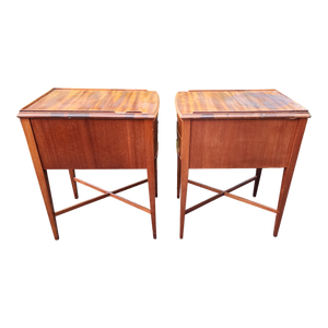 Vintage Federal Style Side Tables With X Base - a Pair