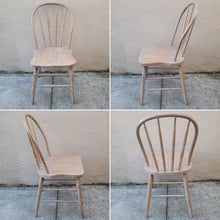 Load image into Gallery viewer, Vintage Whitewash Country Cottage Windsor Chairs - a Pair